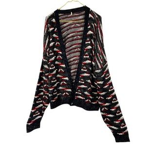 VINTAGE Geometric Oversized Grandpa Cardigan